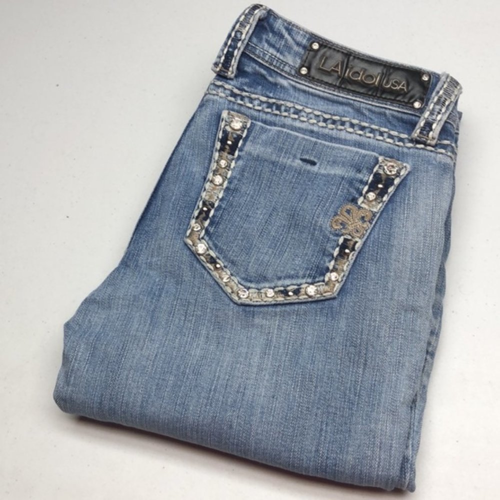VINTAGE LA IDOL TAPER STRAIGHT JEANS 29x30 💎